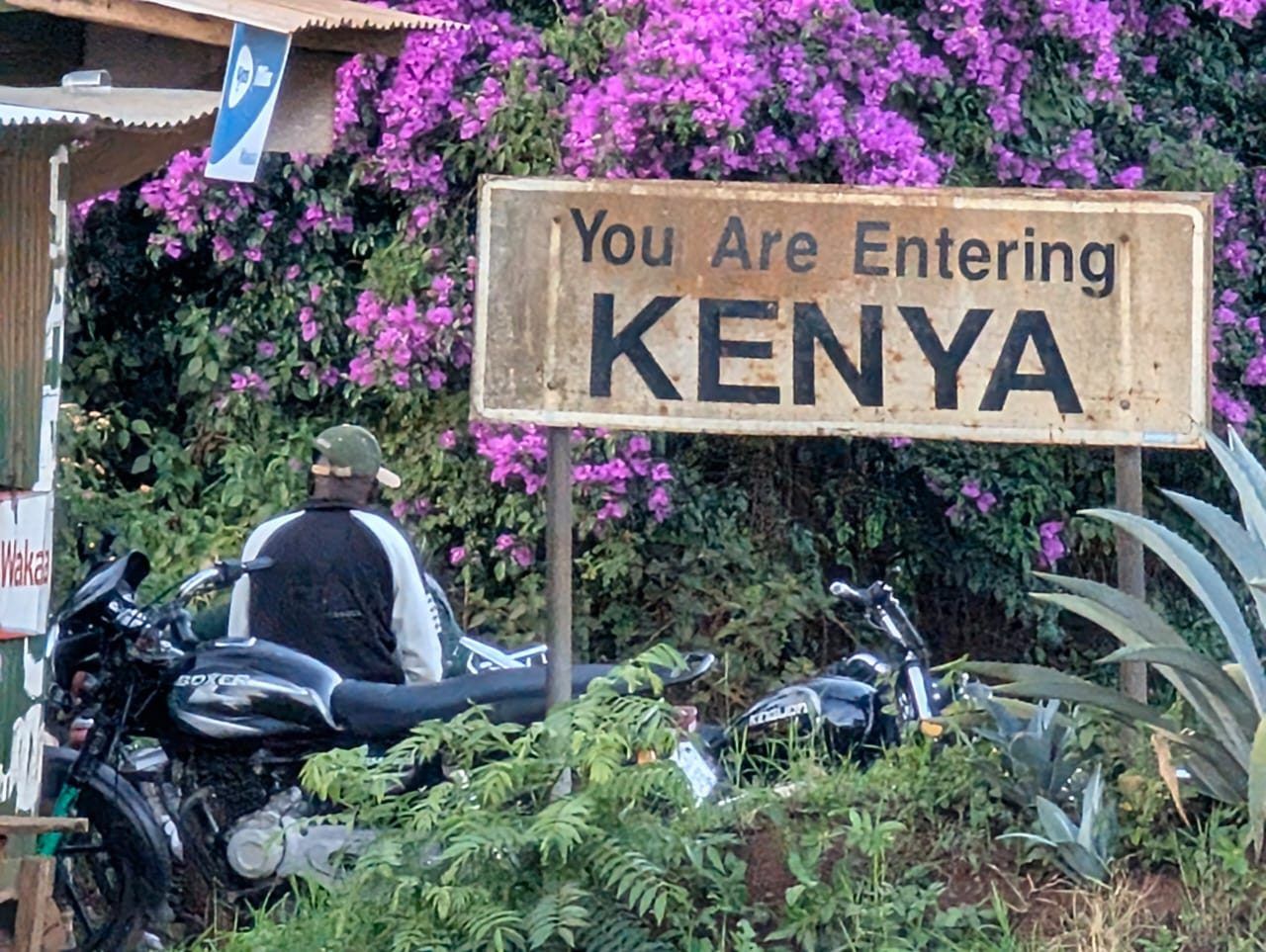 Welcome sign at Kenya border point