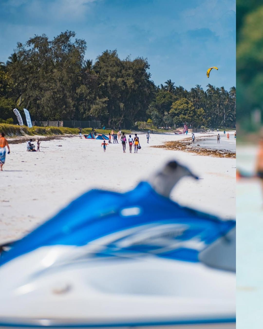 Beautiful Diani beach with white sand and clear waters